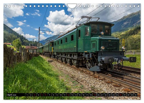Produktbild: Eisenbahn-Nostalgie - Oldtimer auf Schweizer Schienen (Wandkalender 2026 DIN A4 quer), CALVENDO Monatskalender