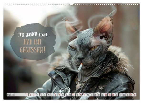 Produktbild: MORGENMUFFEL M&uuml;rrische Weisheiten (Wandkalender 2026 DIN A2 quer), CALVENDO Monatskalender