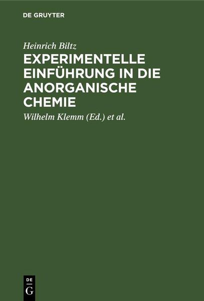 Produktbild: Experimentelle Einf&uuml;hrung in die anorganische Chemie