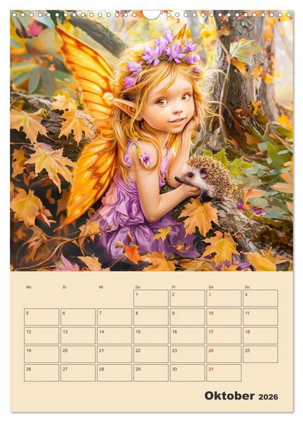 Produktbild: Elfenkinder der Natur - Niedlicher Termin-Planer f&uuml;r das Jahr (Wandkalender 2026 DIN A3 hoch), CALVENDO Monatskalender
