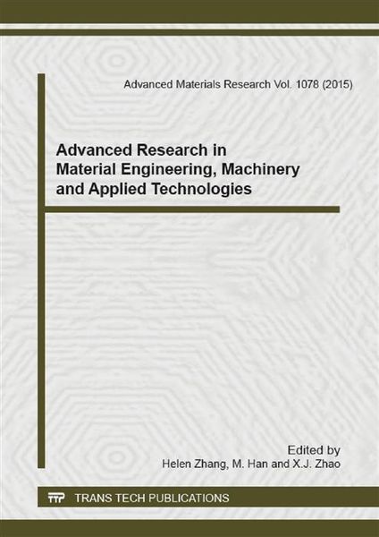 Produktbild: Advanced Research in Material Engineering, Machinery and Applied Technologies