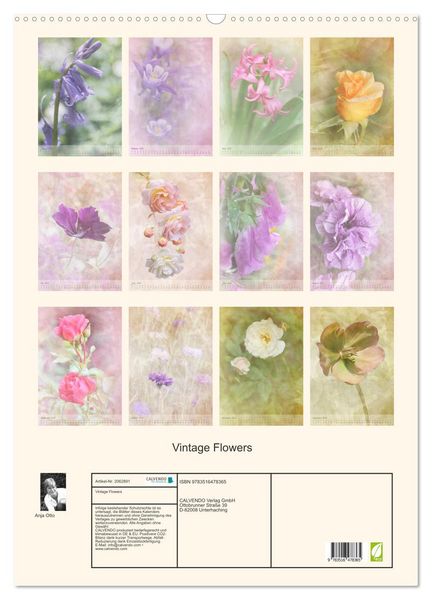Produktbild: Vintage Flowers (Wandkalender 2026 DIN A2 hoch), CALVENDO Monatskalender