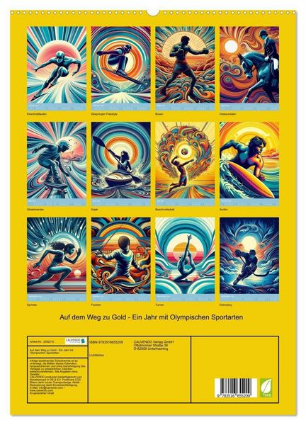 Produktbild: Auf dem Weg zu Gold - Ein Jahr mit Olympischen Sportarten (hochwertiger Premium Wandkalender 2026 DIN A2 hoch), Kunstdruck in Hochglanz