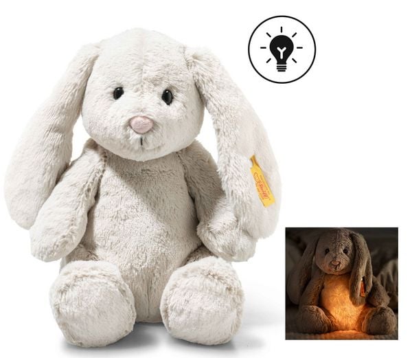 Produktbild: Steiff 081026 - Light at Night Hoppie Hase, Licht mit Timer, Pl&uuml;sch, 28 cm