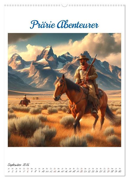 Produktbild: Wild-West Family - Yee-haw! K&uuml;nstliche Impressionen: Ein Jahr im Wilden Westen (Wandkalender 2026 DIN A2 hoch), CALVENDO Monatskalender