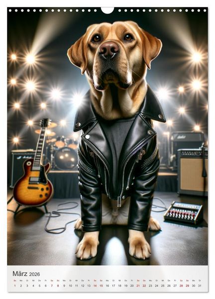 Produktbild: Rockstar Labbi (Wandkalender 2026 DIN A3 hoch), CALVENDO Monatskalender