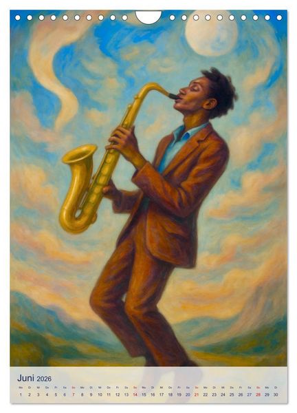 Produktbild: Saxophonisten. Eine Hommage an die Magie des Saxophons (Wandkalender 2026 DIN A4 hoch), CALVENDO Monatskalender