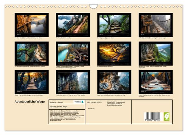 Produktbild: Abenteuerliche Wege (Wandkalender 2026 DIN A3 quer), CALVENDO Monatskalender