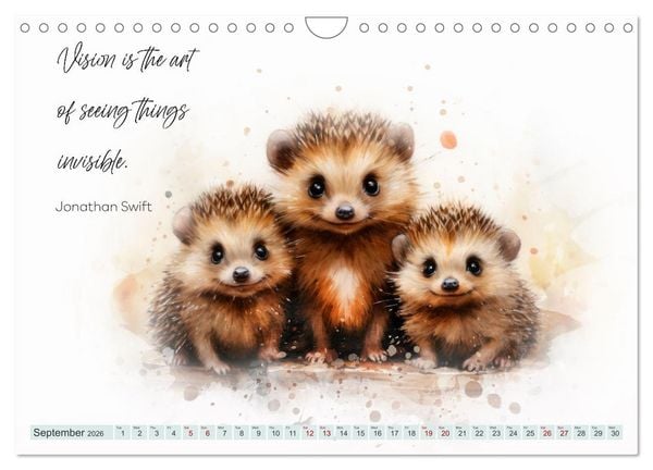 Produktbild: MOTIVATION Sayings with cute animal cubs (Wall Calendar 2026 DIN A4 landscape), CALVENDO 12 Month Wall Calendar
