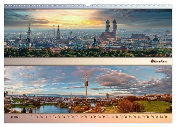 Produktbild: Faszinierende St&auml;dte, Panoramen (Wandkalender 2026 DIN A2 quer), CALVENDO Monatskalender