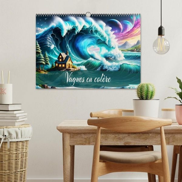 Produktbild: Vagues en col&egrave;re (Calendrier mural 2026 DIN A3 vertical), CALVENDO calendrier mensuel