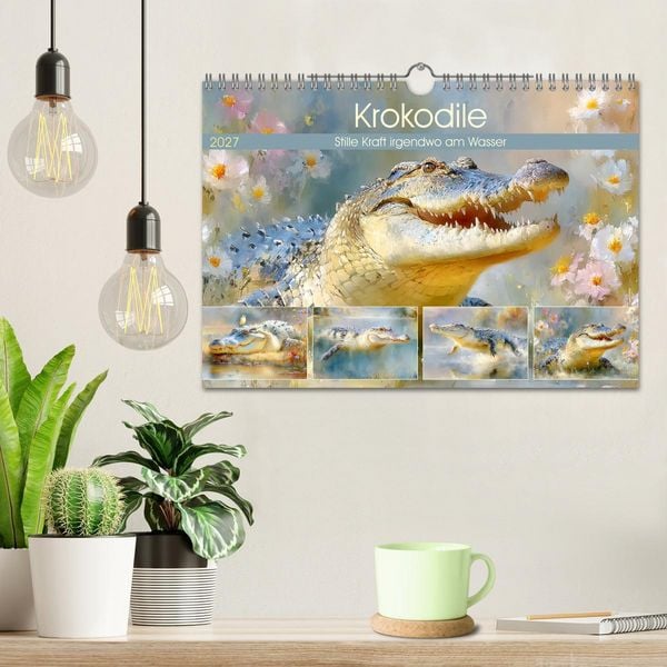 Produktbild: Krokodile. Stille Kraft irgendwo am Wasser (Wandkalender 2027 DIN A4 quer), CALVENDO Monatskalender