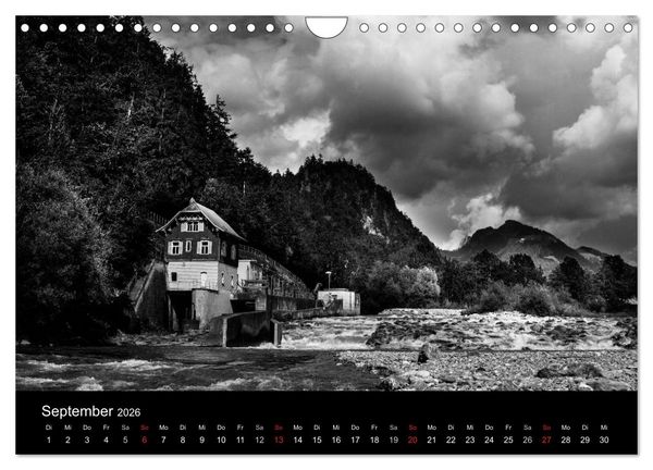 Produktbild: BERGE IN SCHWARZ WEISS (Wandkalender 2026 DIN A4 quer), CALVENDO Monatskalender