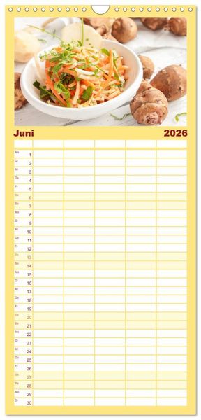 Produktbild: Familienplaner 2026 - K&ouml;stliche Topinambur mit 5 Spalten (Wandkalender, 21 x 45 cm) CALVENDO