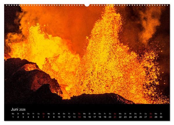 Produktbild: Vulkanausbruch - Island (Wandkalender 2026 DIN A2 quer), CALVENDO Monatskalender