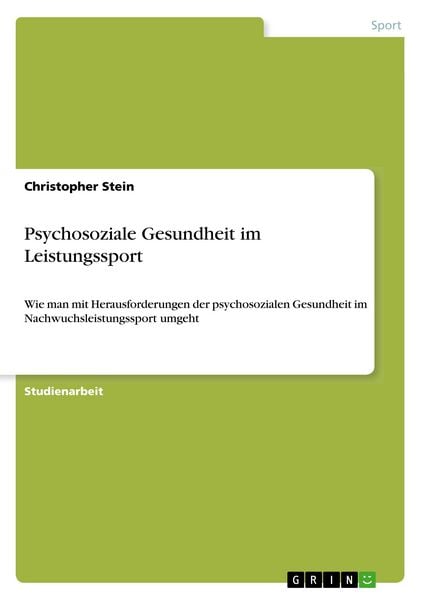 Produktbild: Psychosoziale Gesundheit im Leistungssport