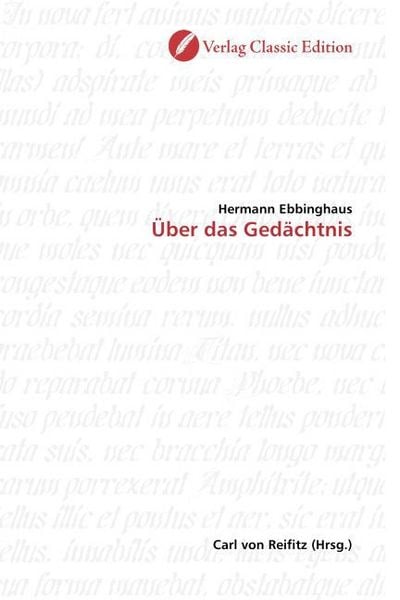 Produktbild: Ebbinghaus, H: &Uuml;ber das Ged&auml;chtnis