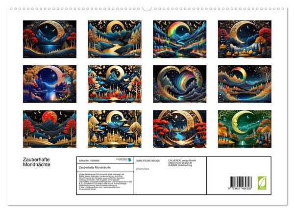 Produktbild: Zauberhafte Mondn&auml;chte (hochwertiger Premium Wandkalender 2026 DIN A2 quer), Kunstdruck in Hochglanz