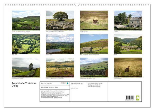 Produktbild: Traumhafte Yorkshire Dales (Wandkalender 2026 DIN A2 quer), CALVENDO Monatskalender