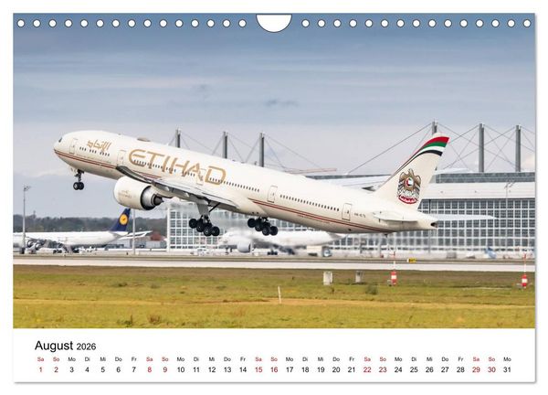 Produktbild: Planespotting am Flughafen M&uuml;nchen (Wandkalender 2026 DIN A4 quer), CALVENDO Monatskalender