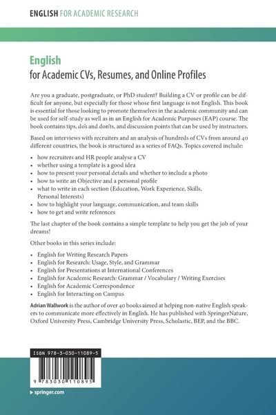 Produktbild: English for Academic CVs, Resumes, and Online Profiles