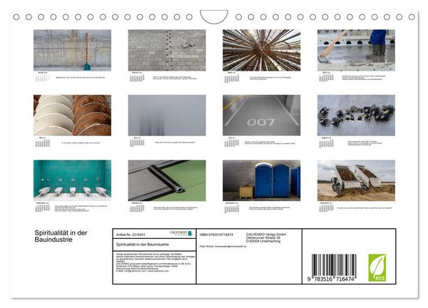 Produktbild: Spiritualit&auml;t in der Bauindustrie (Wandkalender 2026 DIN A4 quer), CALVENDO Monatskalender