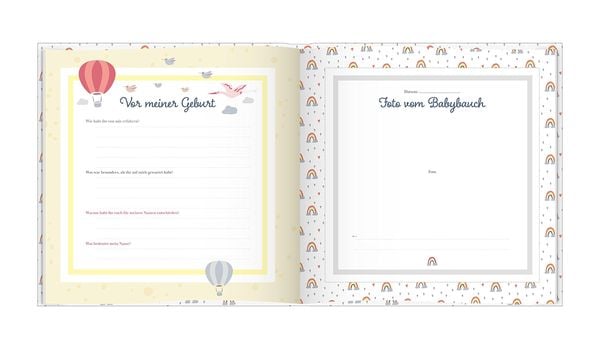 Babyalbum mit Fensterausschnitt für das 1. Lebensjahr zum Eintragen der schönsten Momente und Erinnerungen mit Platz für Fotos | für Mädchen