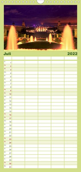 Produktbild: Familienplaner Barcelona - Stadtansichten (Wandkalender 2022 , 21 cm x 45 cm, hoch)