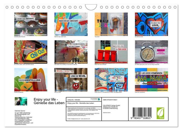 Produktbild: Enjoy your life - Genie&szlig;e das Leben (Wandkalender 2026 DIN A4 quer), CALVENDO Monatskalender