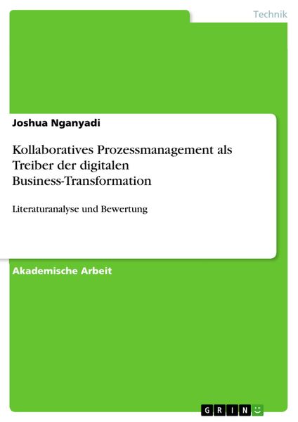 Produktbild: Kollaboratives Prozessmanagement als Treiber der digitalen Business-Transformation