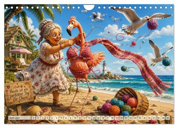 Produktbild: Die strickende Oma (Wandkalender 2027 DIN A4 quer), CALVENDO Monatskalender