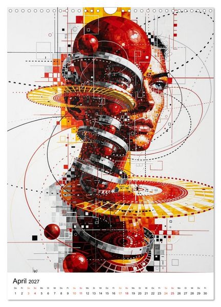 Produktbild: Abstracts - Fragmente der Zeit - Auf der Suche nach Menschlichkeit im Datenstrom (Wandkalender 2027 DIN A3 hoch), CALVENDO Monatskalender