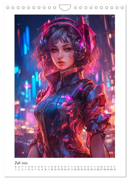 Produktbild: Coole Cyber Girls (Wandkalender 2026 DIN A4 hoch), CALVENDO Monatskalender