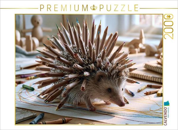 CALVENDO Puzzle Buntstiftigel | 2000 Teile Lege-Größe 90x67cm Foto-Puzzle für glückliche Stunden