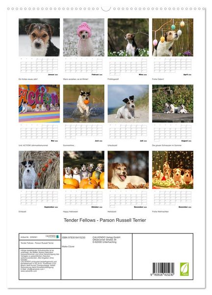 Produktbild: Tender Fellows - Parson Russell Terrier (hochwertiger Premium Wandkalender 2026 DIN A2 hoch), Kunstdruck in Hochglanz