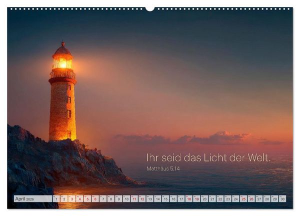 Produktbild: Psalmen und Bibelverse - Himmlische Botschaften (hochwertiger Premium Wandkalender 2026 DIN A2 quer), Kunstdruck in Hochglanz