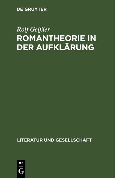 Produktbild: Romantheorie in der Aufkl&auml;rung