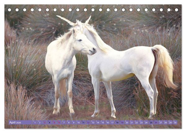 Produktbild: Einhorn Welt - vertr&auml;umte Einhornbilder (Tischkalender 2026 DIN A5 quer), CALVENDO Monatskalender