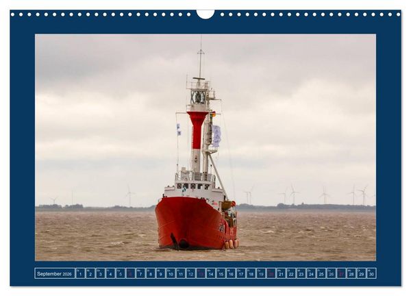 Produktbild: Feuerschiffe - Borkum Riff - Elbe 1 - Deutsche Bucht (Wandkalender 2026 DIN A3 quer), CALVENDO Monatskalender