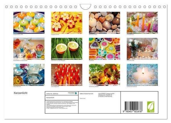 Produktbild: Kerzenlicht (Wandkalender 2026 DIN A4 quer), CALVENDO Monatskalender