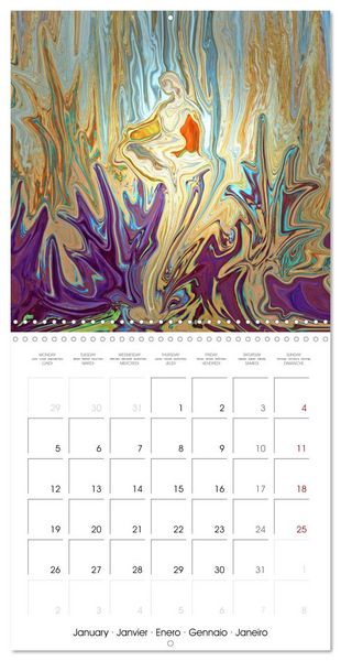 Produktbild: Des r&ecirc;ves f&eacute;eriques - Peinture digitale (Calendrier mural carr&eacute; 2026 30x30 cm) Calendrier double avec une page pour vos prises de notes