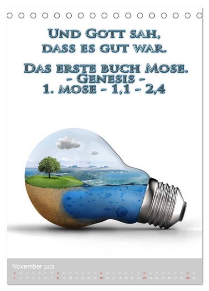 Produktbild: GOTTES 10 GEBOTE (Tischkalender 2026 DIN A5 hoch), CALVENDO Monatskalender
