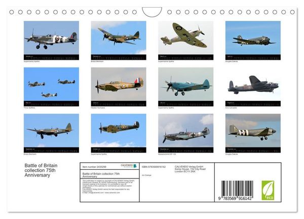 Produktbild: Battle of Britain collection 75th Anniversary (Wall Calendar 2027 DIN A4 landscape), CALVENDO 12 Month Wall Calendar