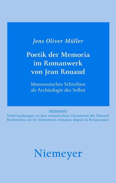 Produktbild: Poetik der Memoria im Romanwerk von Jean Rouaud