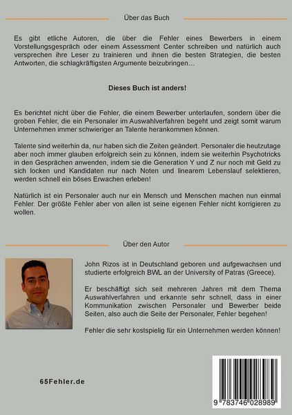 Produktbild: 65 Fehler die Personaler in einem Auswahlverfahren begehen