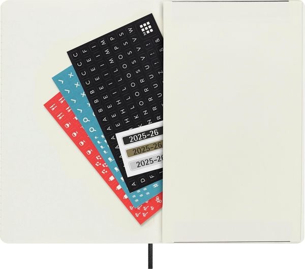 Moleskine 18 Monate Wochenkalender 2025/2026, L/A5, 1 Wo = 1 Seite, Rechts Linierte Seite, Weicher Einband, Schwarz