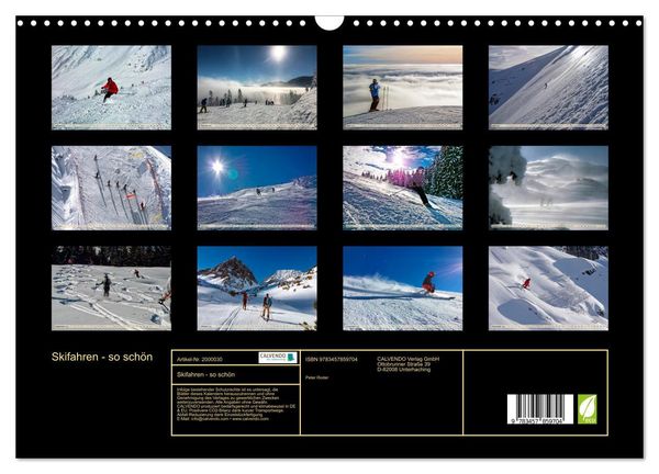 Produktbild: Skifahren - so sch&ouml;n (Wandkalender 2026 DIN A3 quer), CALVENDO Monatskalender