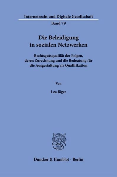 Produktbild: Die Beleidigung in sozialen Netzwerken
