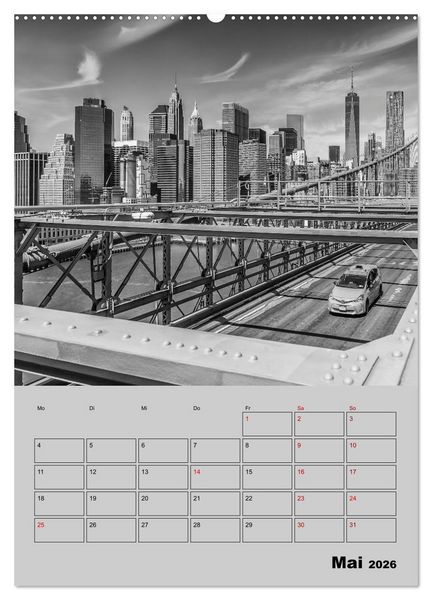 Produktbild: NEW YORK CITY Monochrome Stadtansichten (Wandkalender 2026 DIN A2 hoch), CALVENDO Monatskalender