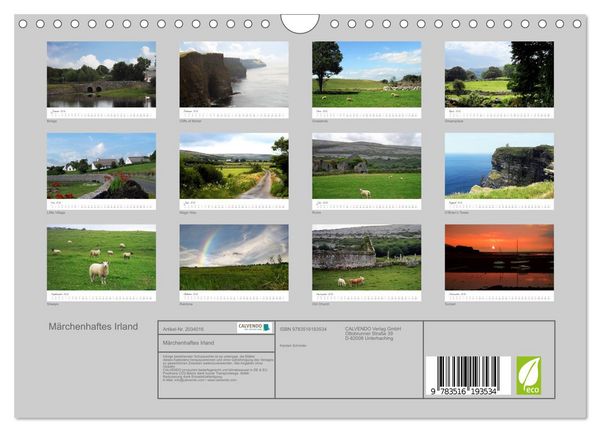Produktbild: M&auml;rchenhaftes Irland (Wandkalender 2026 DIN A4 quer), CALVENDO Monatskalender